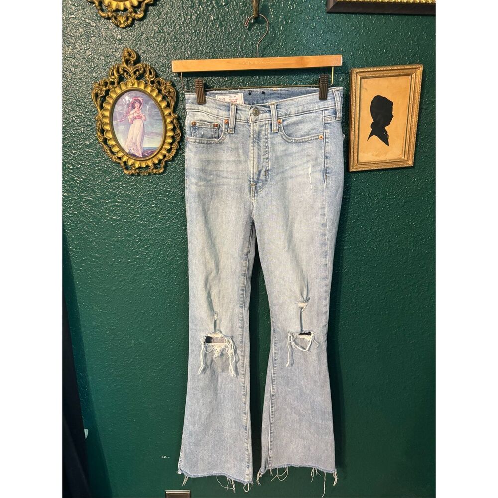 GAP 70s High Rise Flare Jeans Womens 25/0 Light Denim Boho Retro